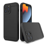 For Apple iPhone 13 /Pro /Mini Slim Rugged TPU + Hard PC Brushed Metal Texture Hybrid Dual Layer Defender Armor Shockproof  Phone Case Cover