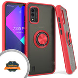 For OnePlus Nord N200 5G Finger Ring Stand Holder Kickstand Hybrid Frosted Matte Silicone TPU Hard PC Frame Shock-Absorption Thin  Phone Case Cover