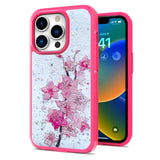For Apple iPhone 11 (6.1") Sakura Spring Flowers Design Colorful Frame Hybrid Rubber TPU Hard PC Shockproof Rugged Slim  Phone Case Cover