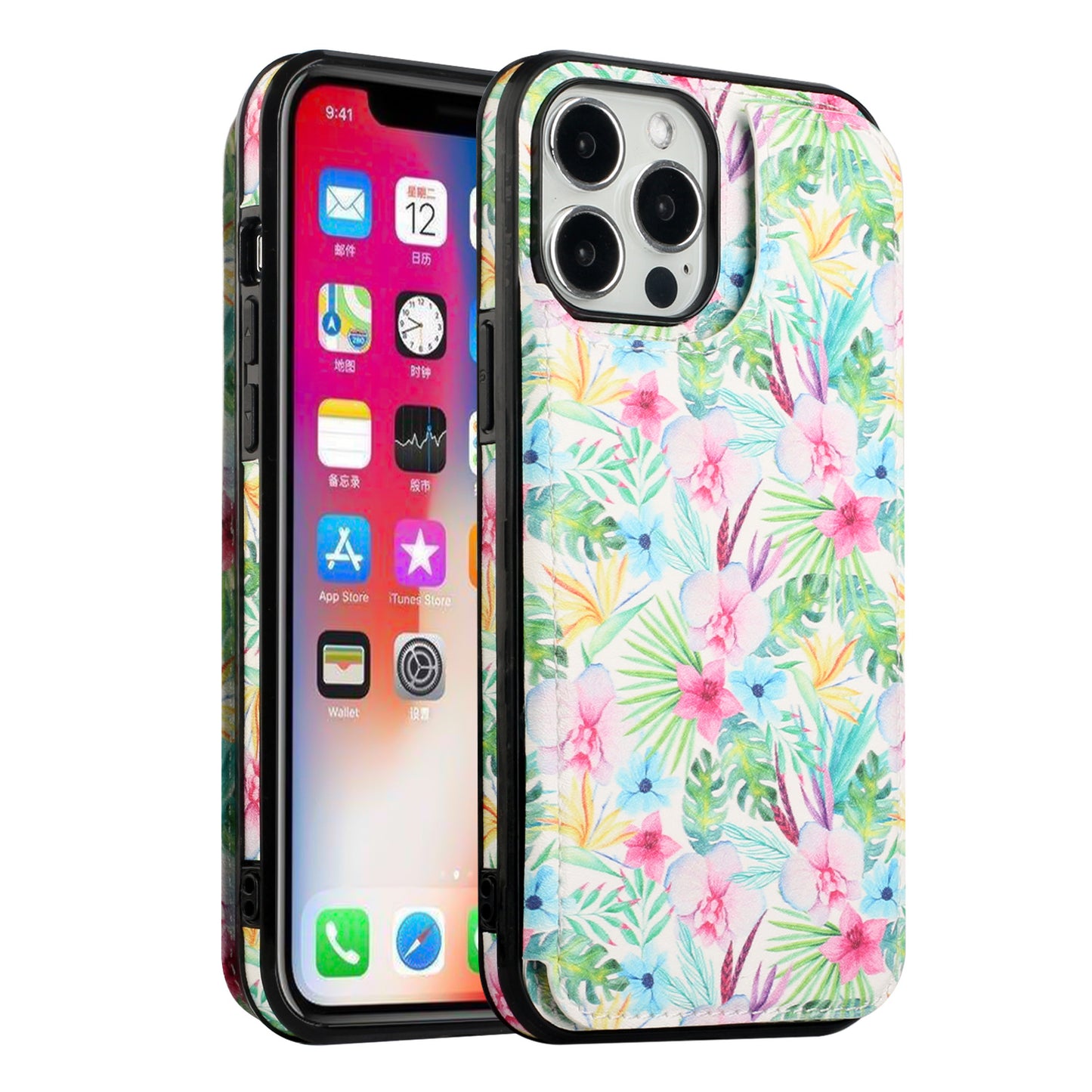 For Apple iPhone 14 /Plus Pro Max Wallet PU Leather [Two Magnetic Clasp] [Card Slots] Stand Back Storage Flip  Phone Case Cover