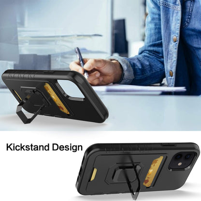 For Apple iPhone 14 Pro (6.1") Stylish Wallet with Credit Card Holder & Magnetic Stand Ring Heavy Duty Hybrid  Phone Case Cover