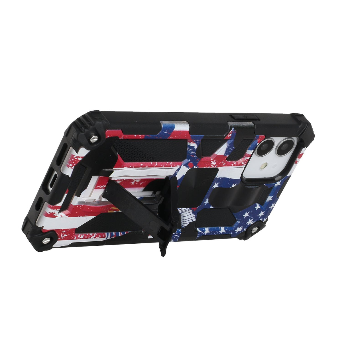 For Apple iPhone 14 Plus (6.7") Heavy Duty Hybrid Camouflage Fold Slide Kickstand [Military Grade] Rugged Protective  Phone Case Cover