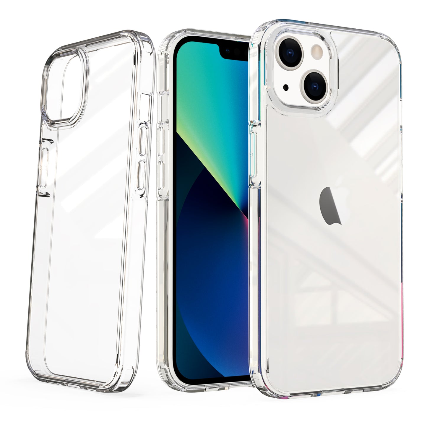 For Apple iPhone 11 (6.1") Transparent Designed Slim Thick Hybrid Hard PC Back and TPU Frame Bumper Protective Clear Phone Case Cover