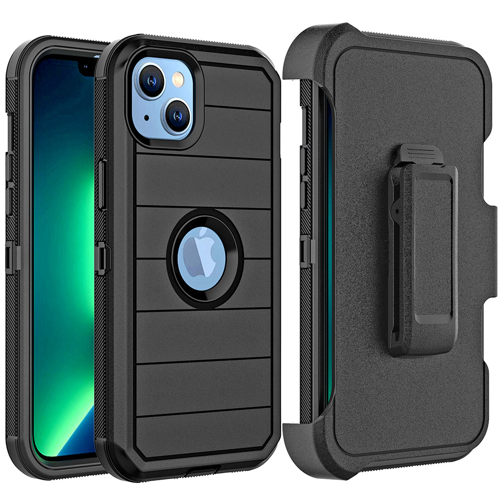 For Apple iPhone 14 /Pro Max Heavy Duty Hard PC + TPU Dual Protective Hybrid Combo Holster Belt Clip Stand  Phone Case Cover