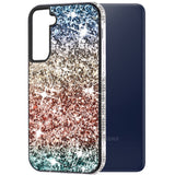 For Samsung Galaxy S22 /Plus Ultra Rhinestone Sparkling Rainbow Gradual Glitter Full Diamond Bling Protective Hybrid Rugged  Phone Case Cover