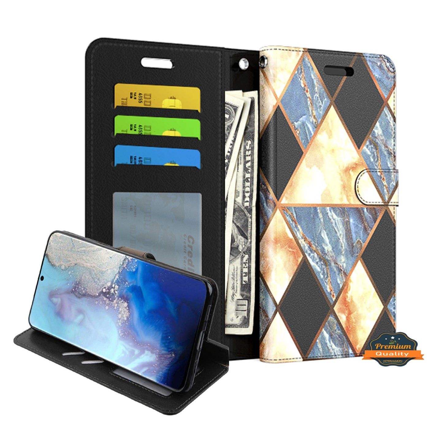 For Apple iPhone 14 (6.1") Wallet PU Leather Pouch with Credit Card Slots ID Money Pocket, Stand & Strap Flip Bookstyle  Phone Case Cover