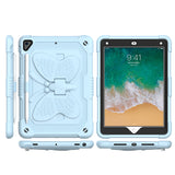 Case for Apple iPad Air 4 / iPad Air 5 / iPad Pro (11 inch) Butterfly Wings Kickstand 3in1 Tough Hybrid with Pencil Holder Heavy Duty Rugged Shockproof Full Protective Light Blue Tablet Cover