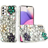For Samsung Galaxy A33 5G Bling Crystal 3D Full Diamonds Luxury Sparkle Transparent Rhinestone Glitter Hybrid Bumper  Phone Case Cover