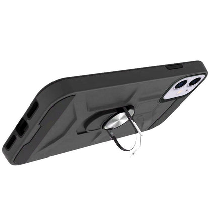 For TCL REVVL V Plus 5G Hybrid Ring Stand [360° Rotatable Ring Holder Magnetic Kickstand] Shockproof Hard Rubber TPU Blue Phone Case Cover
