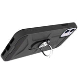 For TCL REVVL V Plus 5G Hybrid Ring Stand [360° Rotatable Ring Holder Magnetic Kickstand] Shockproof Hard Rubber TPU Black Phone Case Cover