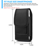 Universal 5.5" Vertical Nylon Cell Phone Holster Pouch Carrying Case, Belt Clip Loop & Carabiner Fit Apple iPhone Samsung Galaxy LG Moto All Mobile phones Universal Pouch [Black]
