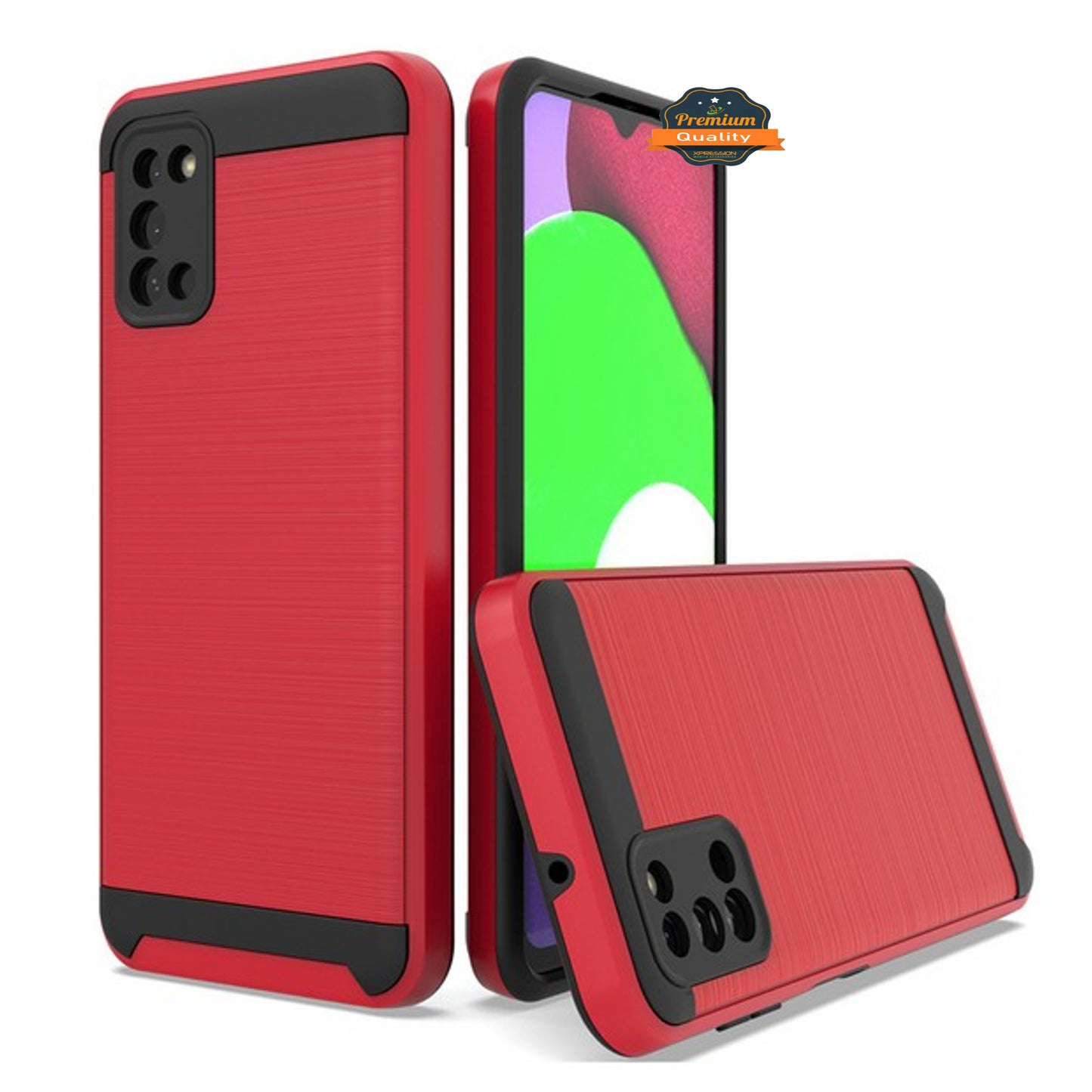 For Samsung Galaxy S20 FE / S20 Fan Edition Slim Rugged TPU + Hard PC Brushed Metal Texture Hybrid Dual Layer Defender  Phone Case Cover