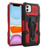 For Apple iPhone 13 (6.1") Rugged Heavy Duty Dual Layers Hybrid Shockproof Protective with Metal Clip Holder & Kickstand  Phone Case Cover