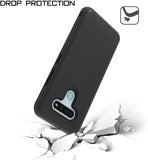 For Samsung Galaxy A03s (2022) Armor Brushed Texture Rugged Carbon Fiber Design Shockproof Dual Layers Hard PC + TPU Protective  Phone Case Cover