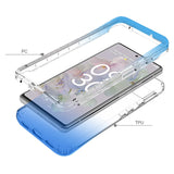 For Google Pixel 6A Dual Layer Hybrid Clear Gradient Two Tone Transparent Shockproof Rubber Hard Protective Frame  Phone Case Cover