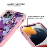 For Apple iPhone 13 Pro (6.1") Fashion Design Three Layer Heavy Duty Hybrid Sturdy 3in1 Shockproof Hard PC Back Protective  Phone Case Cover