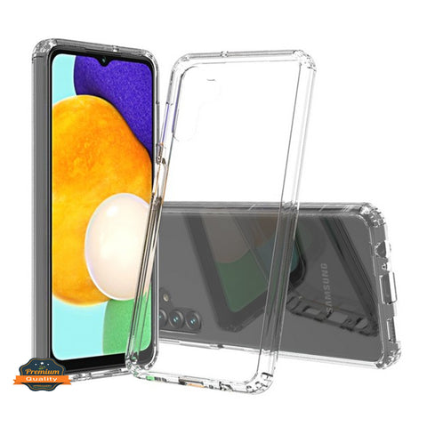 For Samsung Galaxy A13 5G Crystal Clear Back Panel + TPU Bumper Hybrid Thin Slim Hard Shockproof Defender Anti-Drop Crystal Clear Phone Case Cover