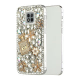For Samsung Galaxy S21 Plus Bling Clear Crystal 3D Full Diamonds Luxury Sparkle Rhinestone Hybrid Protective Pearl Flowers Perfume Phone Case Cover