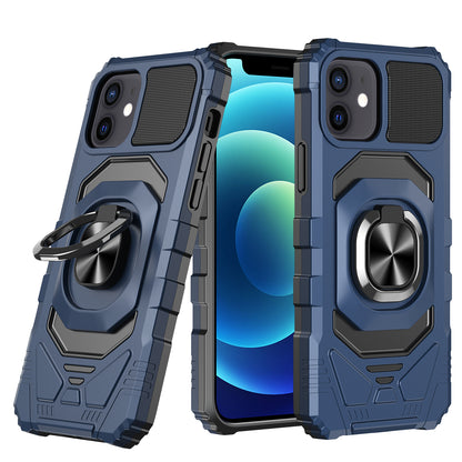 For Apple iPhone 14 Plus (6.7") Hybrid Dual Layer with Rotate Magnetic Ring Stand Holder Kickstand, Rugged Shockproof  Phone Case Cover