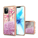 For Apple iPhone 13 Pro Max (6.7") Waterfall Quicksand Flowing Liquid Glitter Water Design Electroplating Bling TPU Hybrid Frame Protective  Phone Case Cover