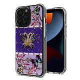 For Apple iPhone SE 3 (2022) SE/8/7 Glitter Sparkle Colorful Bling Flake 3D Ornament Butterfly Floral Epoxy Hybrid Shockproof  Phone Case Cover