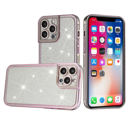For Apple iPhone 13 Pro Max Luxury Chromed Edge Glitter Star Bling Thick TPU Shiny Bling Protective Frame  Phone Case Cover