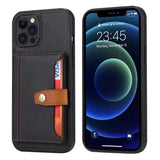 For Apple iPhone 13 /Pro Max Mini Leather Wallet Case Multi card Slim Hard Hybrid Pouch with 5 Credit Card & ID Slots Stand Flip Protective  Phone Case Cover