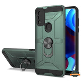 For Motorola Moto G Pure Hybrid Ring Stand [360° Rotatable Ring Holder Magnetic Kickstand] Armor Shockproof Matte Rubber TPU  Phone Case Cover