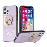 For Samsung Galaxy A32 5G Diamond Bling Sparkly Glitter Ornaments Engraving Hybrid Armor Ring Stand Holder Fashion  Phone Case Cover