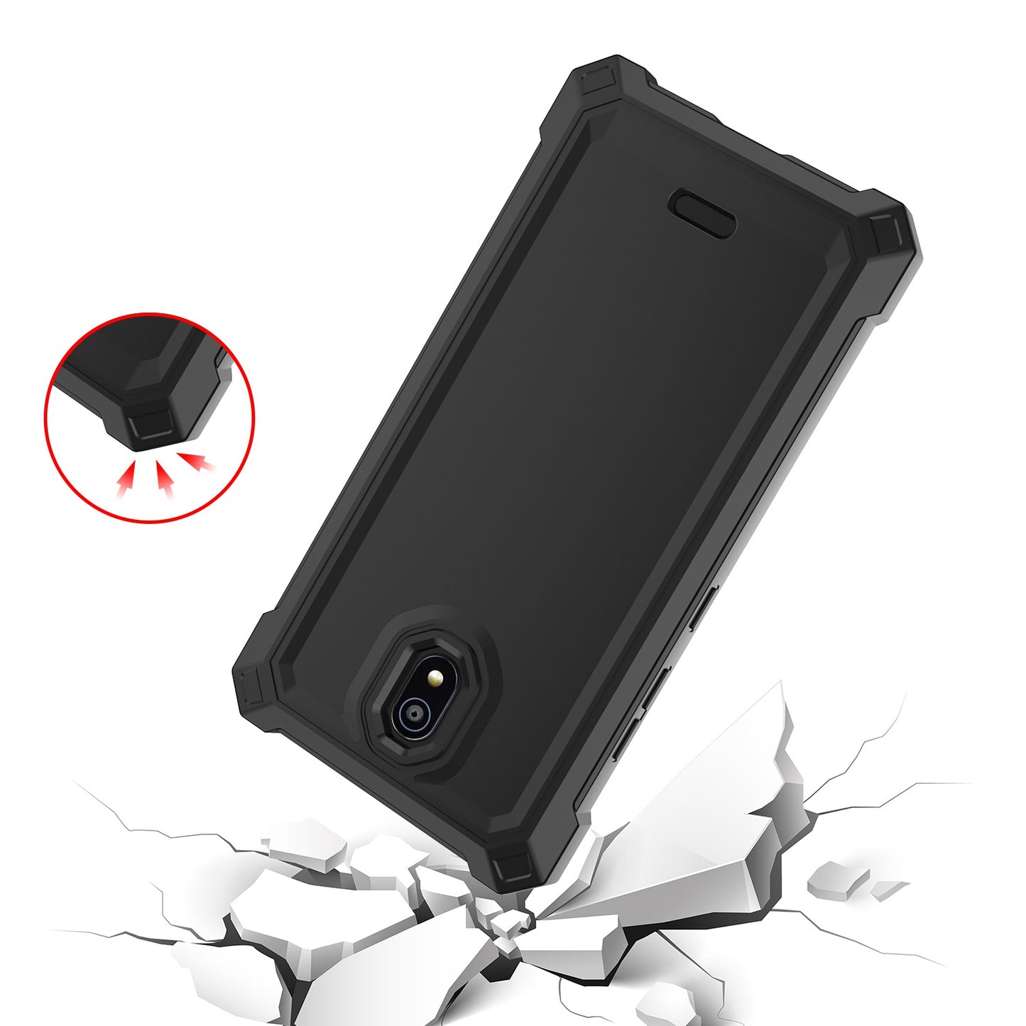 For Nokia C200 Matte Finish Hybrid Thick Shell Guard Shockproof Dual Layer Hard PC + TPU Bumper Frame Armor  Phone Case Cover