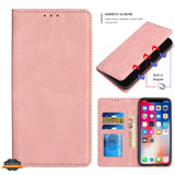 For Apple iPhone 11 (6.1") Wallet Premium PU Vegan Leather ID Credit Card Money Holder with Magnetic Closure Pouch Flip  Phone Case Cover