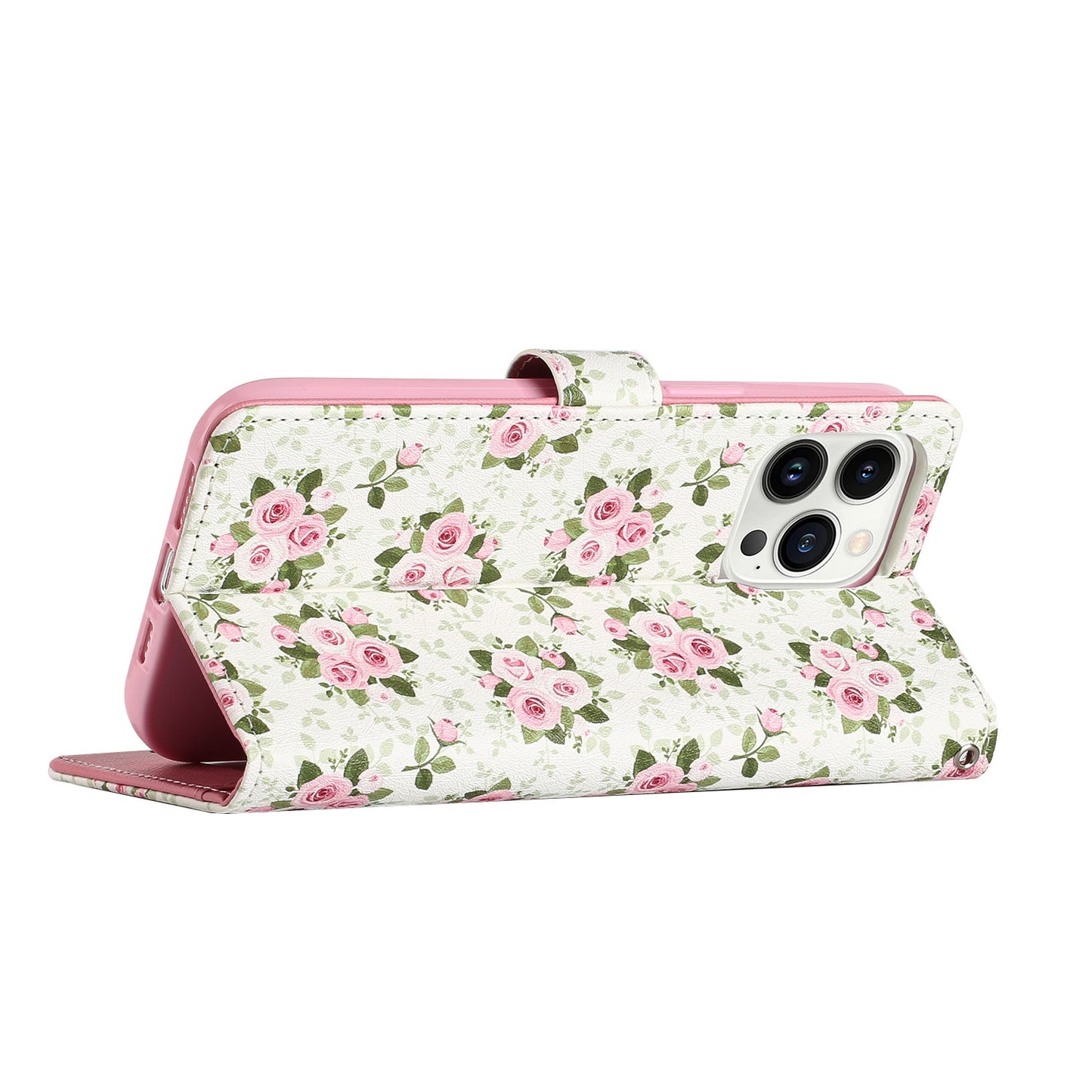 For Apple iPhone 13 Pro Max (6.7") Fashion Diamond Bling Design Wallet Pouch Card Slot Leather With Lanyard  Phone Case Cover