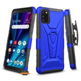 For TCL A3X / A600DL Hybrid Armor Kickstand with Swivel Belt Clip Holster Heavy Duty 3 in 1 Defender Shockproof Rugged  Phone Case Cover