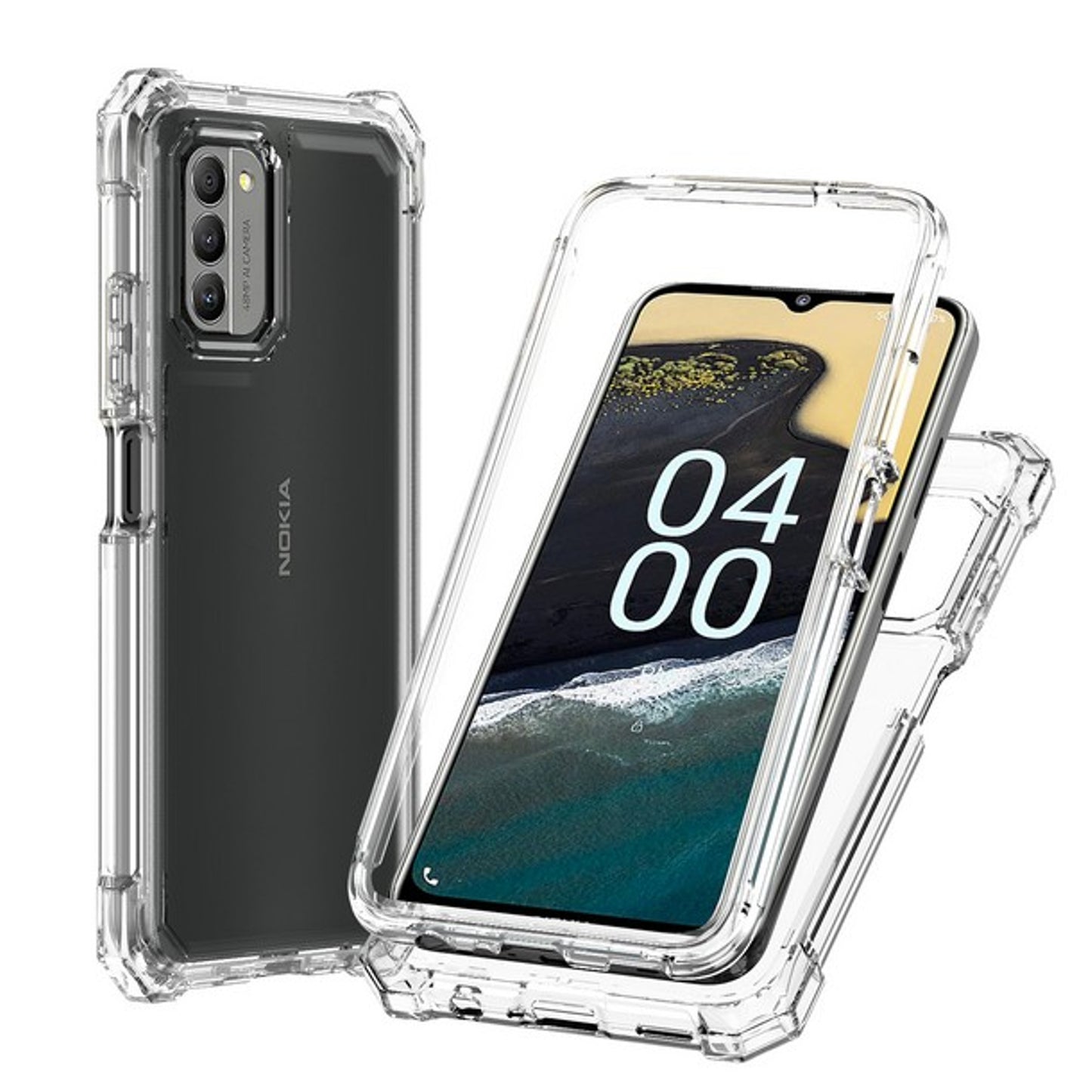 For Nokia C100 Hybrid 2in1 Front Bumper Frame Cover Square Edge Shockproof TPU + Hard PC Anti-Slip Heavy Duty  Phone Case Cover
