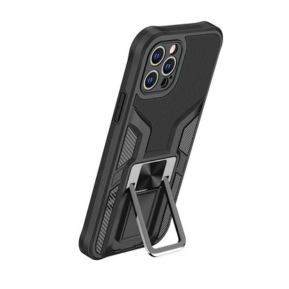 For Samsung Galaxy S21 Plus Shockproof [Military-Grade] with Metal Magnetic Kickstand, Hybrid Rugged TPU Heavy Duty Black Phone Case Cover