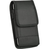 Universal Vertical Pouch Nylon Case with Belt Clip Holster and Belt Loop for Medium Size Cell phone Fit Most Apple iPhone Samsung Galaxy LG Moto Cricket Universal Nylon [Medium - Black]