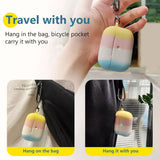 For Apple AirPods 3 (2021) Trio Colorful Block Silicone Skin Rubber TPU with Carabiner [Front LED Visible] Shock-Proof Full Protective  Phone Case Cover
