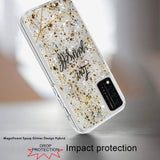 For OnePlus Nord N200 5G Glitter Clear Fashion Design Shiny Bling Flake Sparkling Hybrid Soft TPU Hard Back Sturdy High Impact  Phone Case Cover