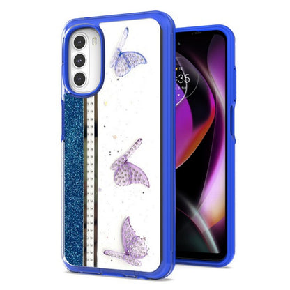For Apple iPhone 14 /Plus Pro Max Butterflies Design Bling Glitter Shockproof Hybrid TPU Frame and Hard Back Slim  Phone Case Cover