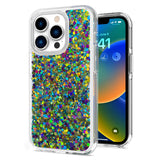 For Apple iPhone 11 (6.1") Colorful Glitter Bling Sparkle Epoxy Glittering Shining Hybrid Hard PC Silicone Shockproof  Phone Case Cover