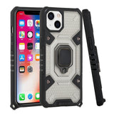For Apple iPhone 13 Pro Max (6.7") Clear Silicone Shockproof Tuff Hybrid Protection Cover Transparent TPU with Magnetic Ring Kickstand  Phone Case Cover