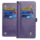 For Motorola Edge+ /Edge Plus 2022 ID Cash Credit Card Slots Holder Carrying Pouch Folio Flip PU Leather Lanyard & Stand Purple Phone Case Cover