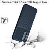 For Samsung Galaxy A13 5G Rugged Hybrid Hard PC Soft Silicone Gel 3.5mm TPU Bumper Texture Shockproof Anti Slip Protective Stylish Ultra Slim Blue Phone Case Cover