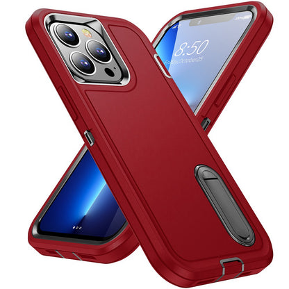 For Apple iPhone 13 Pro Max (6.7") Hybrid 3 Layers 3in1 Hard PC Shockproof with Kickstand Heavy Duty TPU Rubber Anti-Drop  Phone Case Cover