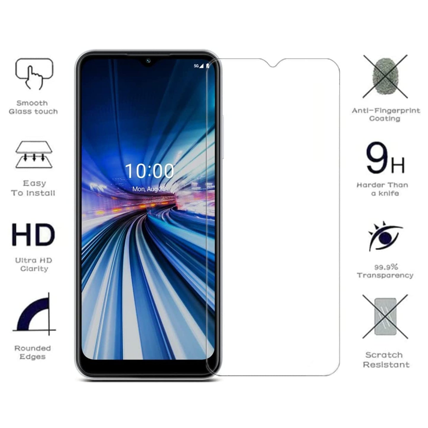For Motorola Moto G 5G 2022 Tempered Glass Screen Protector, Bubble Free, Anti-Fingerprints HD Clear, Case Friendly Tempered Glass Film Clear Screen Protector