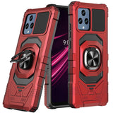 For T-Mobile Revvl 6 Pro 5G /Revvl 6 5G Hybrid 2in1 Dual Layer with Rotate Magnetic Ring Stand Holder Kickstand, Rugged Shockproof  Phone Case Cover