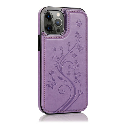 For Apple iPhone 14 Pro (6.1") Luxury Wallet PU Leather [Two Magnetic Clasp] [Card Slots] Stand Back Storage Flip  Phone Case Cover