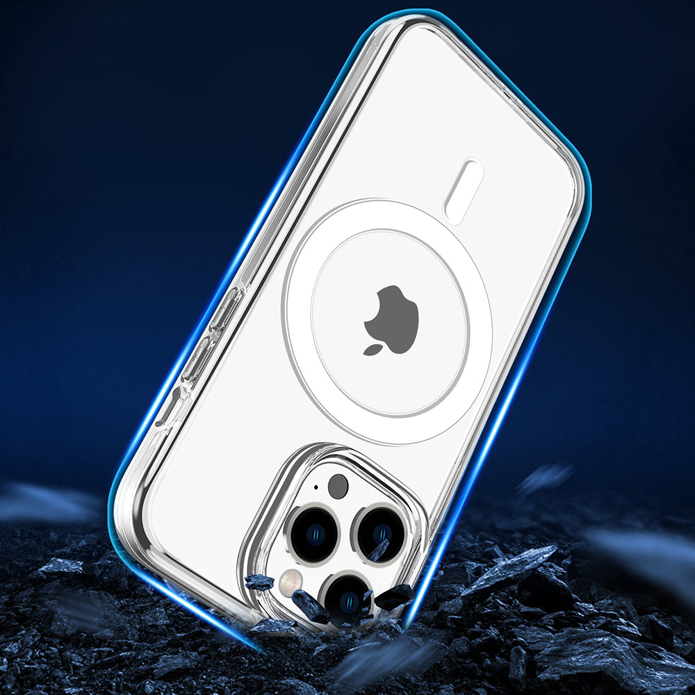 For Apple iPhone 14 /Plus Pro Max Transparent Thick Hybrid Hard PC Shell & Soft TPU Shockproof Compatible with MagSafe  Phone Case Cover