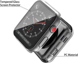 For Apple Watch 40mm Ultra Clear Transparent PC with Built in Screen Protector Snap-on Full Coverage Shell Rubber TPU + Hard PC Frame for iWatch Series SE/6/5/4 Clear Phone Case Cover