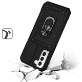 For Samsung Galaxy S22 /Plus Ultra Hybrid Case with Camera Lens Protection & 360° Rotate Ring Kickstand, Soft Edge TPU Hard Bumper  Phone Case Cover